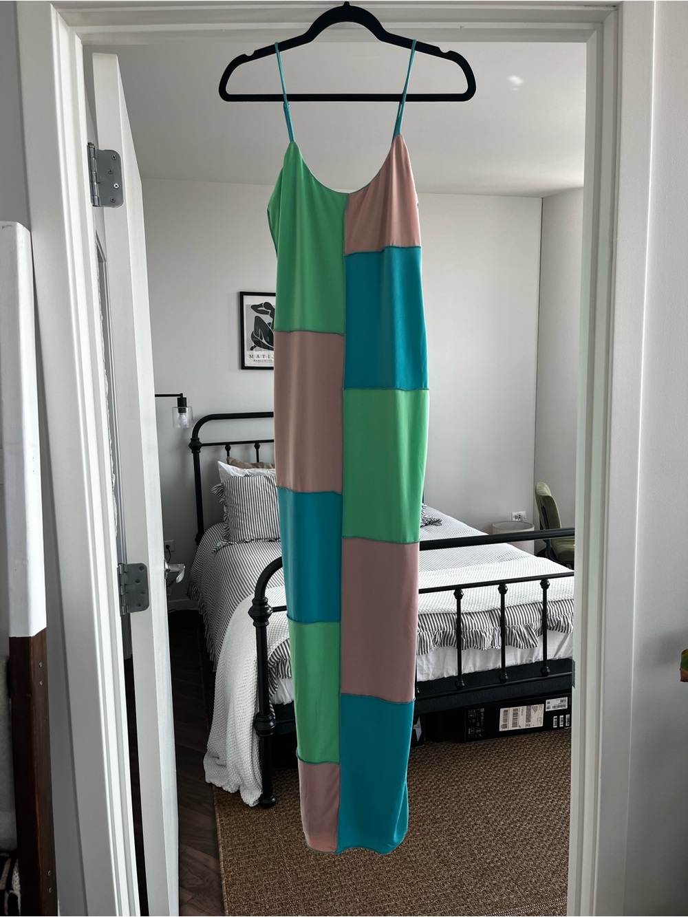 Selfie Leslie Colorblock Slip Maxi Dress in Mint, Teal & Blush